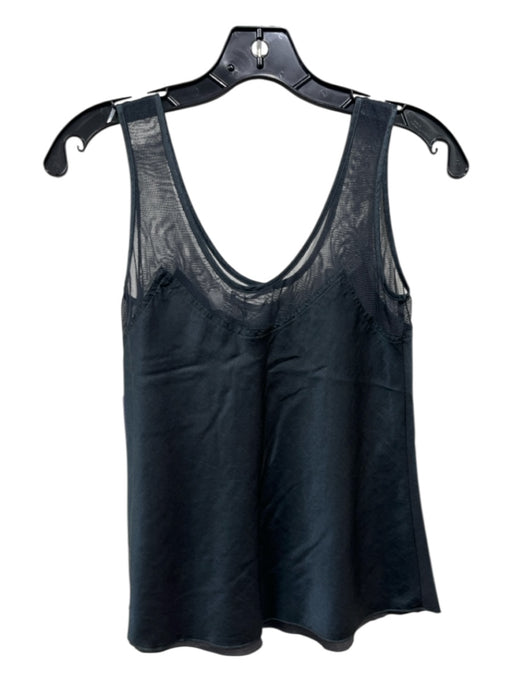 Brazeau Tricot Size Small Steel Blue Cotton & Silk Mesh Detail Sleeveless Top Steel Blue / Small