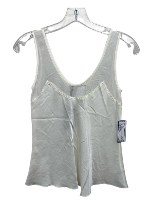 Brazeau Tricot Size Small Cream Cotton & Silk Mesh Detail Sleeveless Cami Top Cream / Small