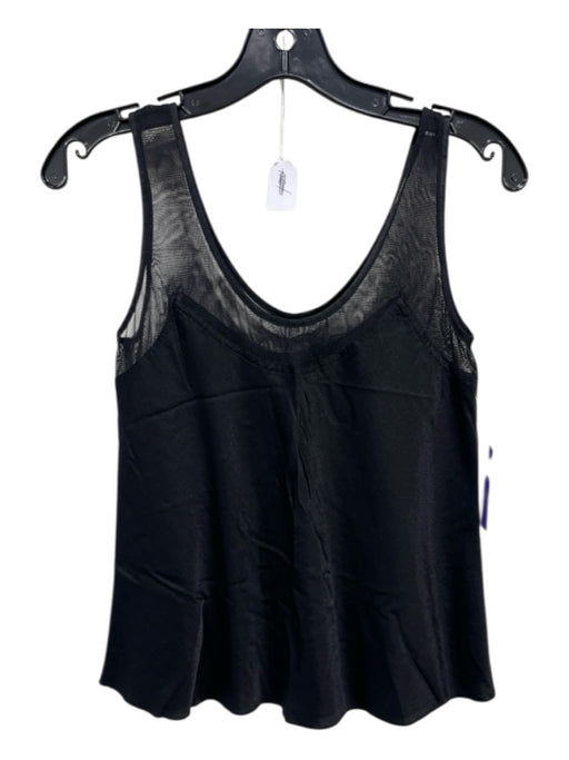 Brazeau Tricot Size Medium Black Cotton & Silk Mesh Detail Sleeveless Cami Top Black / Medium