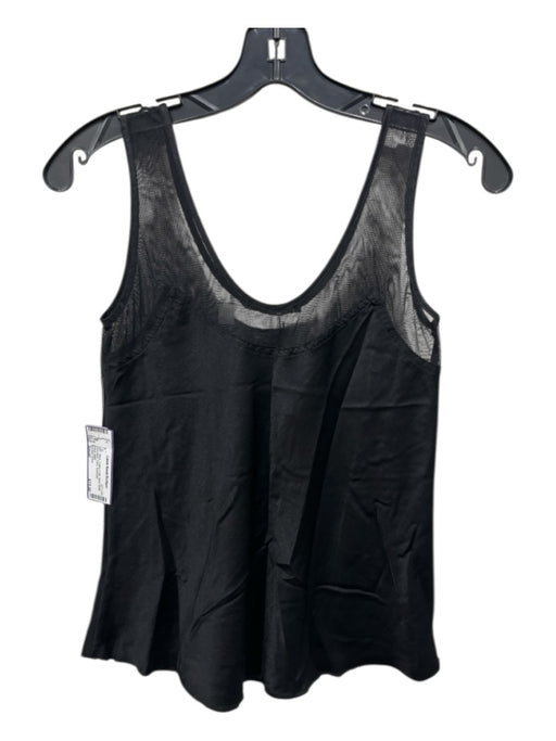 Brazeau Tricot Size Small Black Cotton & Silk Mesh Detail Sleeveless Cami Top Black / Small