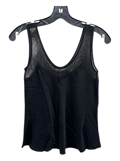 Brazeau Tricot Size Small Black Cotton & Silk Mesh Detail Sleeveless Cami Top Black / Small