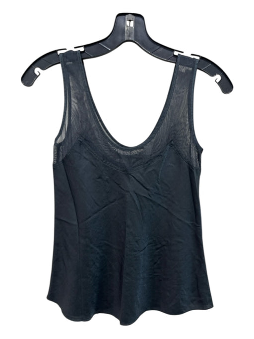 Brazeau Tricot Size XS Steel Blue Cotton & Silk Mesh Detail Sleeveless Cami Top Steel Blue / XS