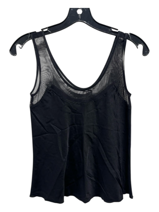 Brazeau Tricot Size Small Black Cotton & Silk Mesh Detail Sleeveless Cami Top Black / Small