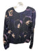 Mariacher Size Small Purple, Cream & Black Rayon Long Sleeve Tie Dye V Neck Top Purple, Cream & Black / Small