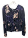 Mariacher Size Small Purple, Cream & Black Rayon Long Sleeve Tie Dye V Neck Top Purple, Cream & Black / Small
