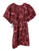 A.L.C. Size 4 Pink & Red Cotton Short Sleeve V Neck Abstract Print Dress Pink & Red / 4