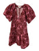 A.L.C. Size 4 Pink & Red Cotton Short Sleeve V Neck Abstract Print Dress Pink & Red / 4