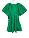 A.L.C. Size 4 Green Cotton Short Sleeve V Neck Tiered Gathered Detail Dress Green / 4