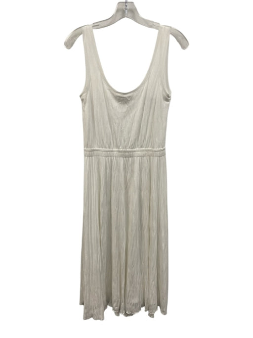 Vince Size XS White Polyester Blend Sleeveless Scrunched Elastic Waist Dress White / XS