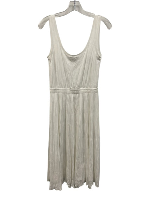 Vince Size XS White Polyester Blend Sleeveless Scrunched Elastic Waist Dress White / XS