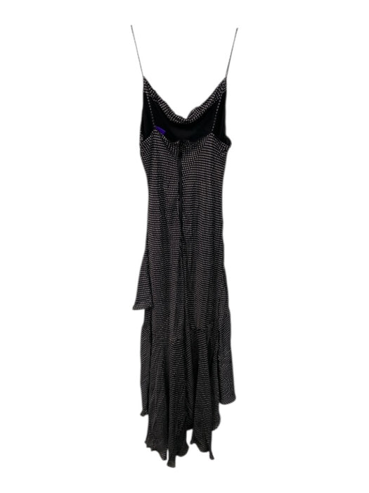 Alice + Olivia Size 4 Black & White Viscose Polka Dots Spaghetti Strap Dress Black & White / 4