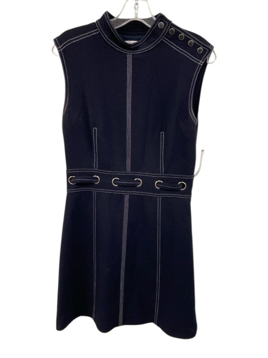 Veronica Beard Size 4 Navy Blue & White Polyester Blend Contrast Stitch Dress Navy Blue & White / 4