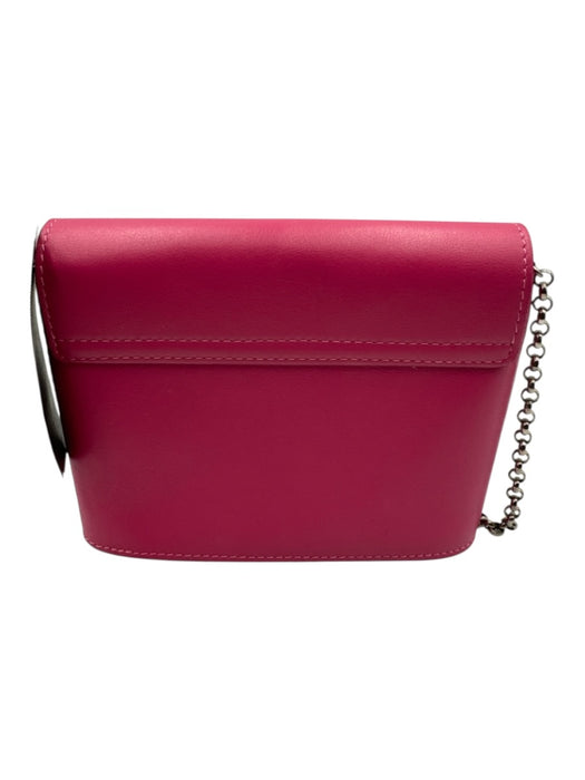 Mary Katrantzou Hot pink Leather Magnetic Closure Flap Top Chain Strap Bag Hot pink