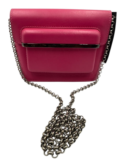 Mary Katrantzou Hot pink Leather Magnetic Closure Flap Top Chain Strap Bag Hot pink