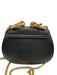 Chloe Black Leather Flap Top Toggle Close Chain Strap Pouch Bag Black