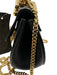 Chloe Black Leather Flap Top Toggle Close Chain Strap Pouch Bag Black