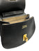 Chloe Black Leather Flap Top Toggle Close Chain Strap Pouch Bag Black