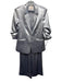 Cinq a Sept Size S/2 Silver Polyester Metallic Elastic Waistband Blazer Pant Set Silver / S/2