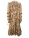 Needle & Thread Size 6 Pink & Multi Nylon Mesh Overlay Zip Back Midi Dress Pink & Multi / 6