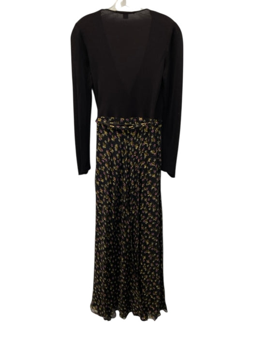 Diane Von Furstenberg Size 6 Black & Multi No Fabric Tag Wrap Tie Waist Dress Black & Multi / 6