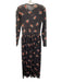 Ganni Size 38 Black & Multi Polymide floral print Round Neck Long Sleeve Dress Black & Multi / 38