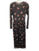 Ganni Size 38 Black & Multi Polymide floral print Round Neck Long Sleeve Dress Black & Multi / 38