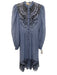 Temperley Size 4 Blue Silk Blend Button Front Embroidered Plaid Dress Blue / 4