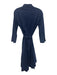 Lafayette 148 Size 4 Navy Cotton 1/2 Button Long Sleeve Tie Belt Dress Navy / 4