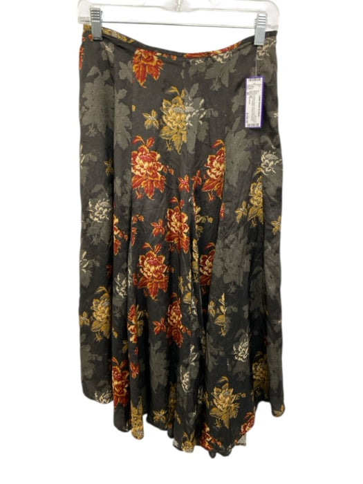 Dries Van Noten Size 40 Black & Multi Rayon Zip & Hook Closure Vintage Skirt Black & Multi / 40