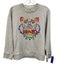 Kenzo Size S Grey & Multi Cotton Blend Crew Neck Embroidered Heathered Sweater Grey & Multi / S