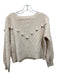 Pomander Place Size XS Cream Acrylic Diamante Pom Pom Crop Flare Sweater Cream / XS