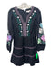 Roller Rabbit Size XXS Black, purple & green Cotton Floral Back Zip Dress Black, purple & green / XXS