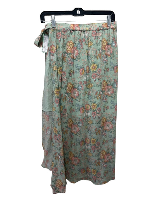 Louise Misha Size XS/36 Green & Multi Cotton Wrap Midi Skirt Green & Multi / XS/36