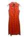 Akris Size 2 Orange Baumwolle Cotton Sleeveless Button Up & Collar Pockets Dress Orange / 2