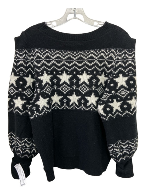 Generation Love Size L Black & White Wool & Nylon Blend Abstract Sweater Black & White / L