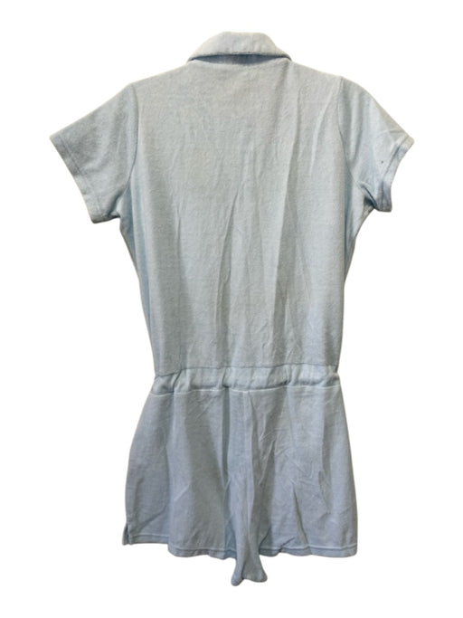 Melissa Odabash Size S Light Blue Cotton Blend Snap Button Terry Cloth Romper Light Blue / S