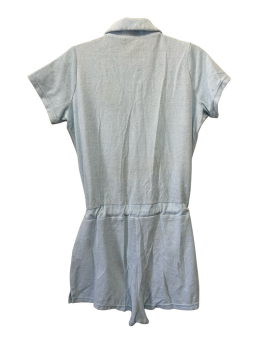 Melissa Odabash Size S Light Blue Cotton Blend Snap Button Terry Cloth Romper Light Blue / S