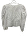 Staud Size 2 White Cotton Blend Puff Sleeves Long Sleeve Wide Neck Zip Close Top White / 2