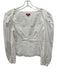 Staud Size 2 White Cotton Blend Puff Sleeves Long Sleeve Wide Neck Zip Close Top White / 2