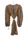 Ulla Johnson Size S Brown & Multi Cotton Blend Printed Long Sleeve Mini Dress Brown & Multi / S
