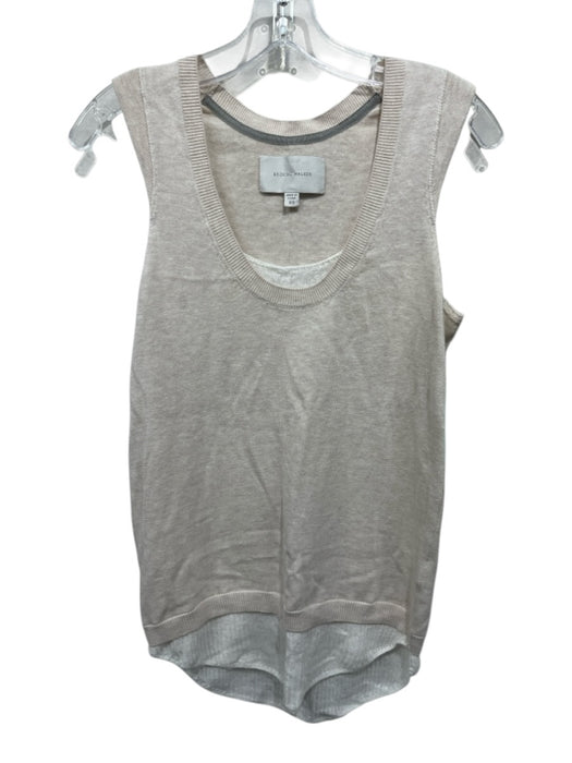 Brochu Walker Size XS Beige Linen Blend Sleeveless Knit Top Beige / XS