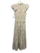 Sea New York Size 0 Cream & Multi Viscose Floral Sleeveless Maxi Dress Cream & Multi / 0
