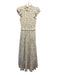 Sea New York Size 0 Cream & Multi Viscose Floral Sleeveless Maxi Dress Cream & Multi / 0
