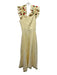 Fanm Mon Size S Pastel Yellow Linen Square Neck Sleeveless Embroidered Dress Pastel Yellow / S