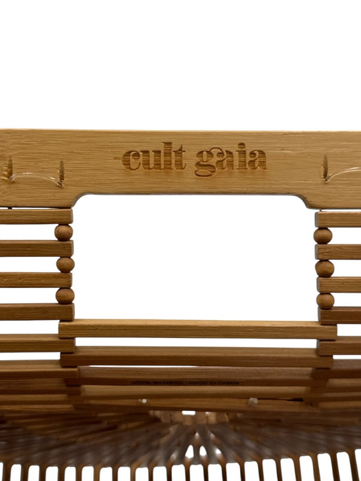 Cult Gaia Beige Wood Top Handle Basket No Lining Bag Beige / S