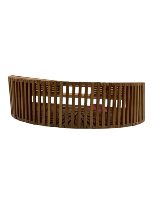 Cult Gaia Beige Wood Top Handle Basket No Lining Bag Beige / S
