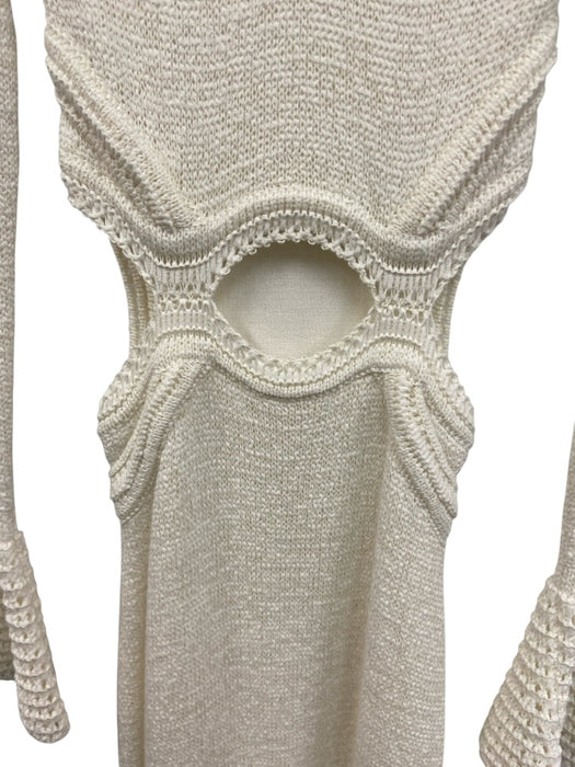 Significant Other Size 4 White Cotton & Polyester Long Sleeve Cut Outs Dress White / 4