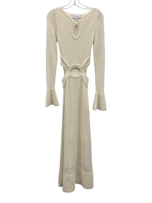 Significant Other Size 4 White Cotton & Polyester Long Sleeve Cut Outs Dress White / 4
