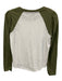 Veronica Beard Jeans Size S White & Green Cotton Long Sleeve Color Block Top White & Green / S