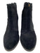 Aquatalia Shoe Size 10.5 Black Suede Perforated Back Zip Almond Square Toe Shoes Black / 10.5